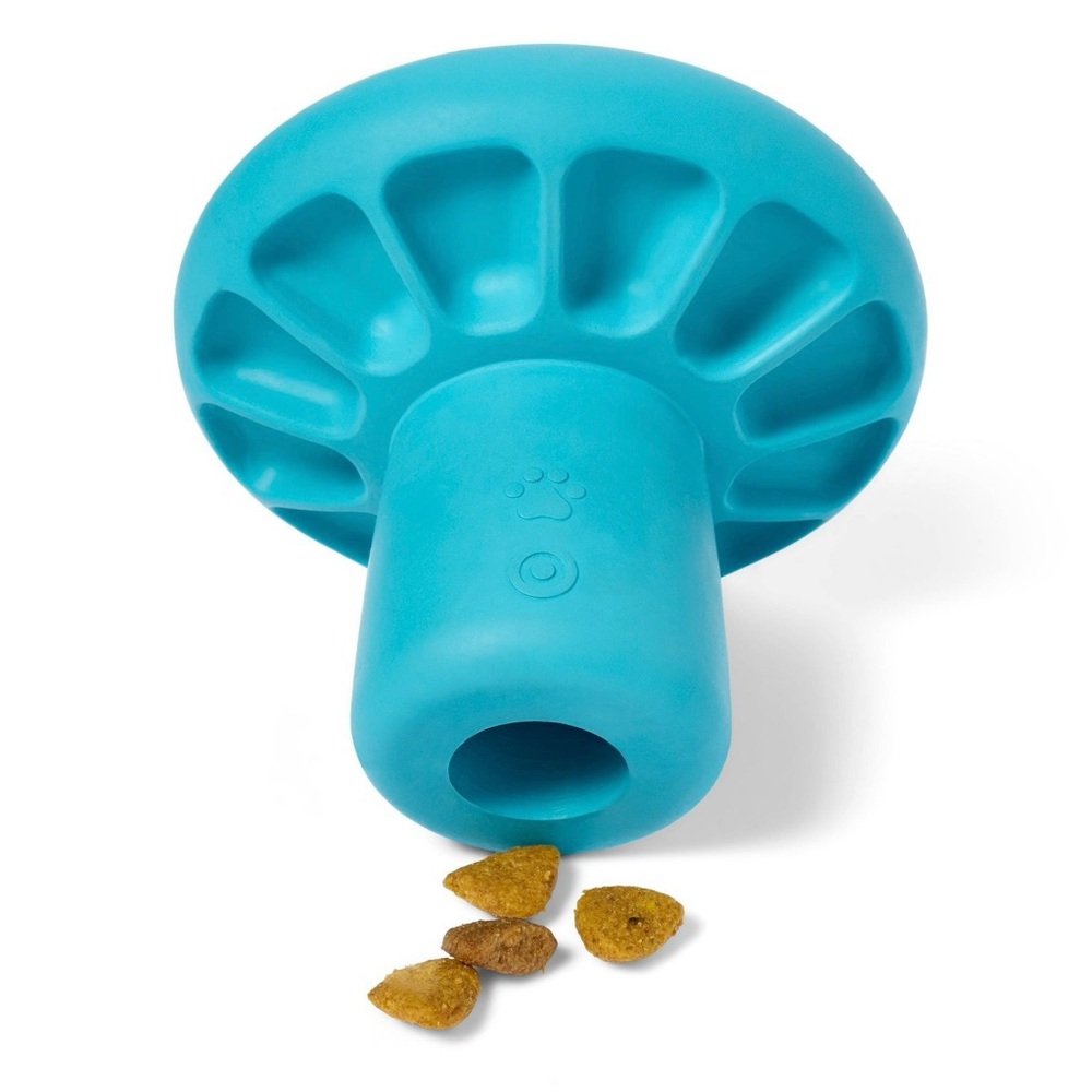 Doggy Kong Styled Mushroom Teal Green Blue Toy to stuff dog food or treats